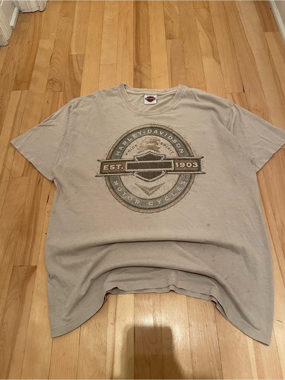 Harley-Davidson Men's Tan Logo Short Sleeve Tee